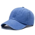 thumbnail image 1 of Baseball Caps Men Women New Sun Hat Plain Washed Adjustable Unisex Visor Spring Summer Running Outdoor Workouts Blue One Size, 1 of 2