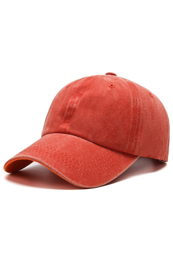 Baseball Caps Men Women New Sun Hat Plain Washed Adjustable Unisex Visor Spring Summer Running Outdoor Workouts Orange One Size