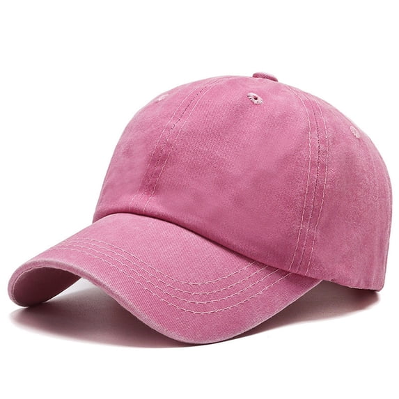 Baseball Caps Men Women New Sun Hat Plain Washed Adjustable Unisex Visor Spring Summer Running Outdoor Workouts Pink One Size