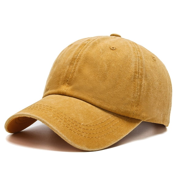 Baseball Caps Men Women New Sun Hat Plain Washed Adjustable Unisex Visor Spring Summer Running Outdoor Workouts Yellow One Size