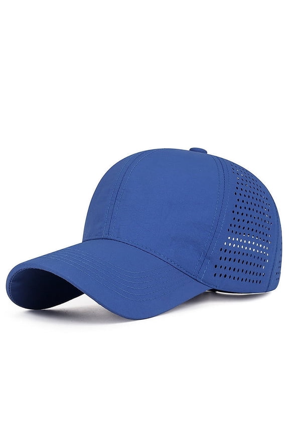 Baseball Caps Men Women Pure Color Adjustable Unisex Hat Simple Running Workouts Outdoor Activities Blue One Size