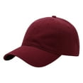 thumbnail image 1 of Baseball Caps Men Women Washed Plain Soft Top Baseball Cap Minimalist Adjustable Sun Hat For Casual Wear Wine One Size, 1 of 3