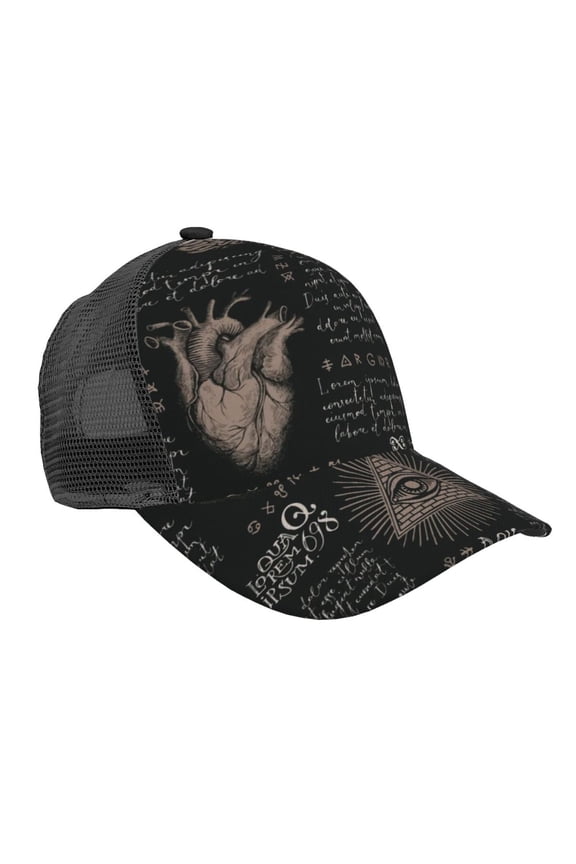 Baseball Caps Mesh Dad Snapback Outdoor Hats for Men Women, All Seeing Abstract Medical Magic