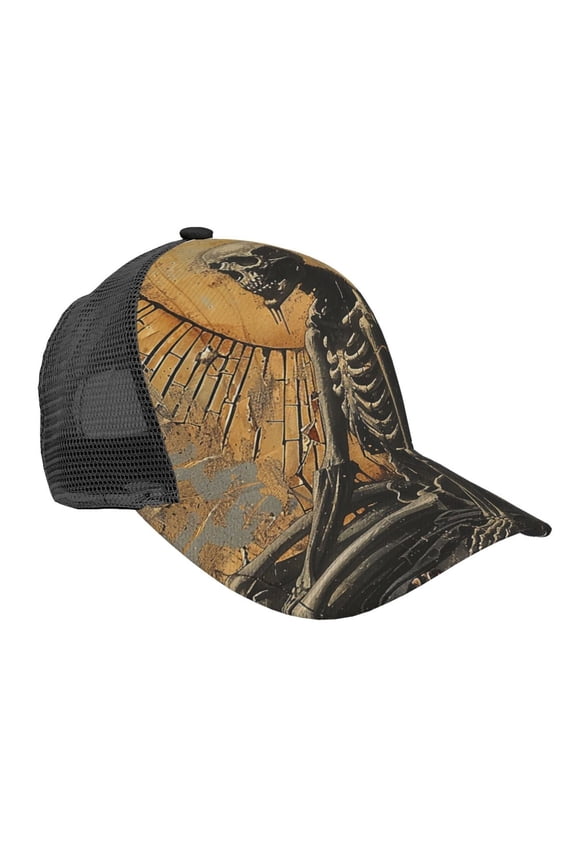 Baseball Caps Mesh Dad Snapback Outdoor Hats for Men Women, Grim Reaper Skeleton Angel Vintage Horror