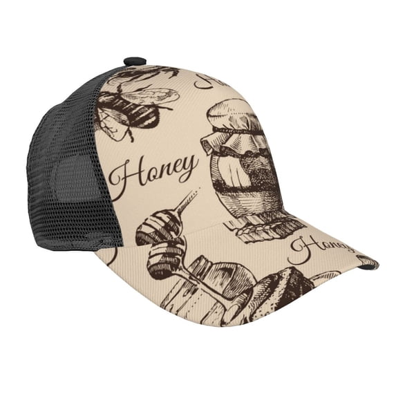 Baseball Caps Mesh Dad Snapback Outdoor Hats for Men Women, Honey Honeycomb Vintage