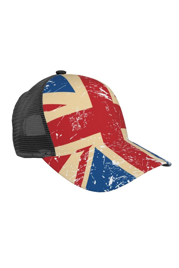 Baseball Caps Mesh Dad Snapback Outdoor Hats for Men Women, Union Jack Uk Flag Retro