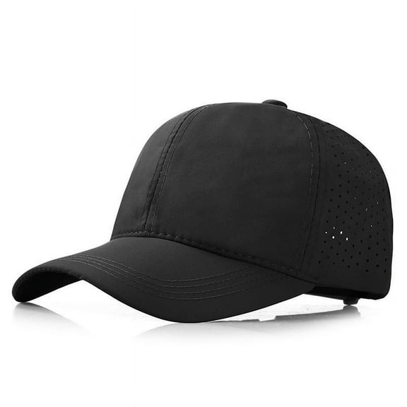 Baseball Caps Mesh Sports Hat for Big Heads 22"25"， Lightweight Running Sun Hat Black A