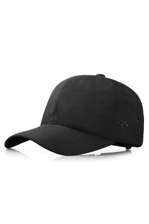 Baseball Caps Mesh Sports Hat for Big Heads 22"25", Lightweight Running Sun Hat Black A