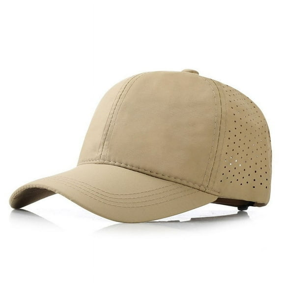 Baseball Caps Mesh Sports Hat for Big Heads 22"25"， Lightweight Running Sun Hat Khaki A