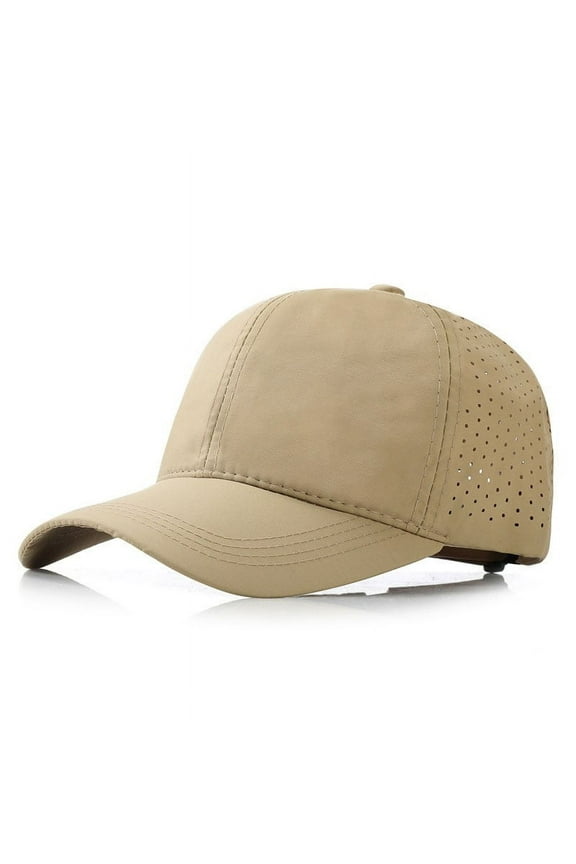 Baseball Caps Mesh Sports Hat for Big Heads 22"25", Lightweight Running Sun Hat Khaki A