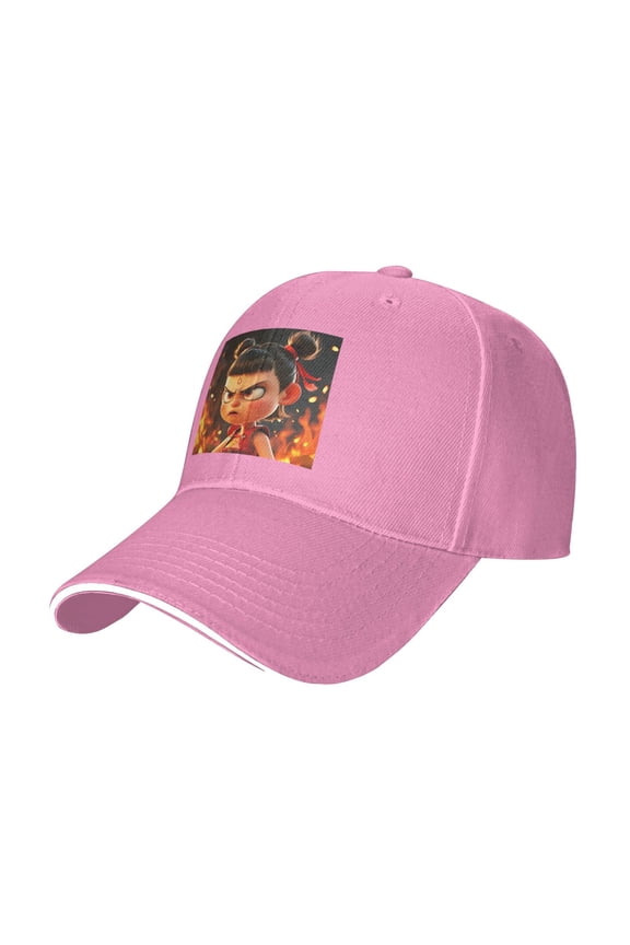 Baseball Caps Nezha - Magic Child3) Printing Dad Hat Sport Hats for Men,Women Teen Graphic,Cool,Fashion,Trendy,Casual} Adjustable for Snapbacks Pink One Size