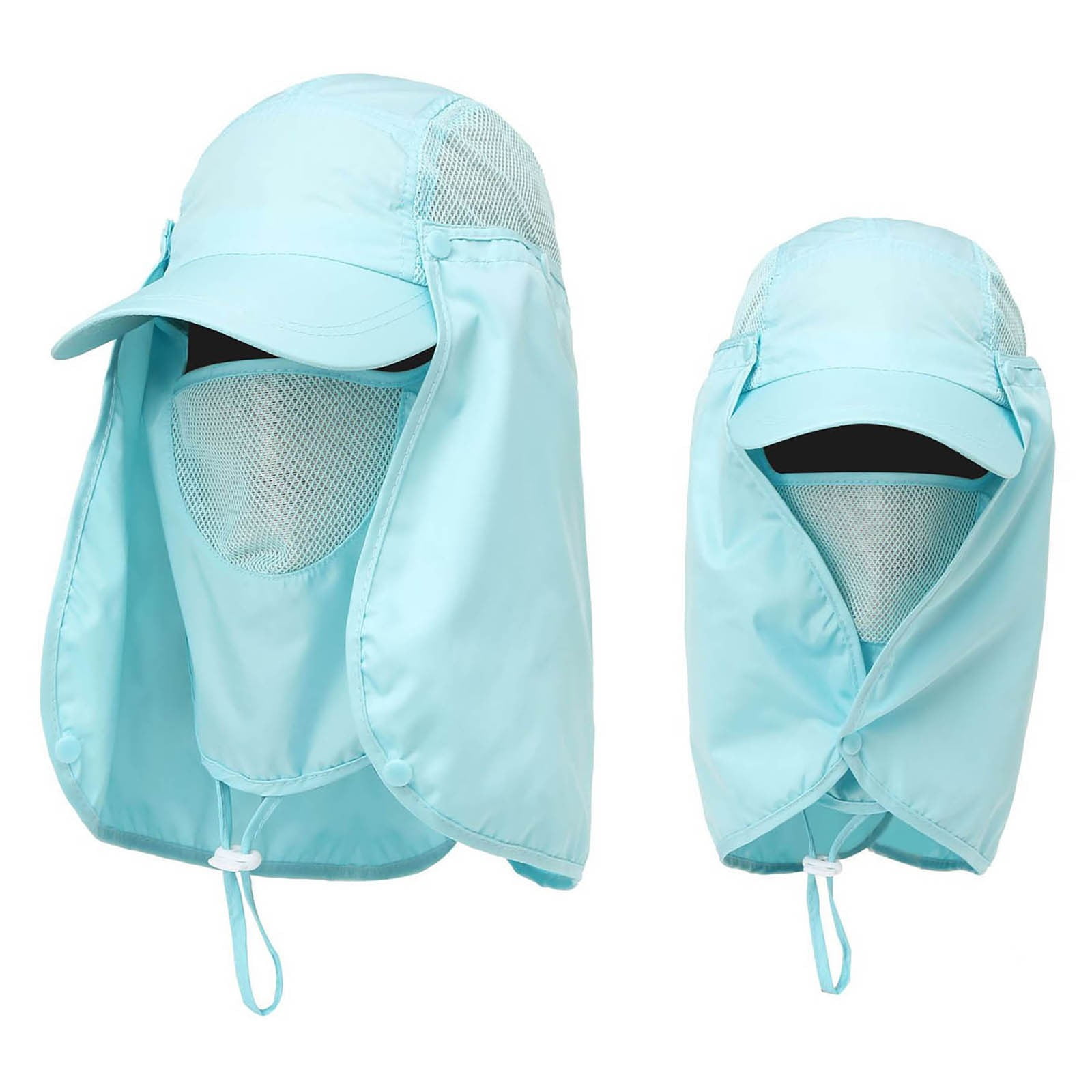 Women's UPF 50+ Baseball Cap With Removable Face Cover - Adjustable Sun Hat With Ponytail Hole - View #3