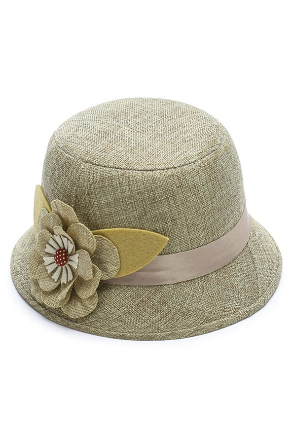 Baseball Caps Outdoor Sun Hats Cowboy Womens Linen Sunshade Hat Sunscreen Breathable Big Flower Princess Straw Hat