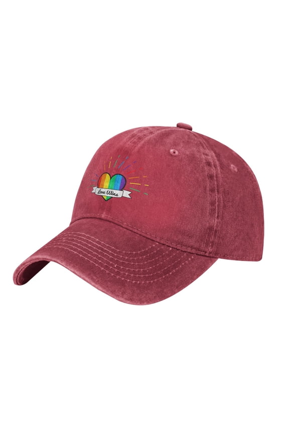 Baseball Caps Rainbow Love Free Slogan Printing Dad Hat Sport Hats for Men,Women Teen Graphic,Cool,Fashion,Trendy,Casual} Adjustable for Snapbacks Red One Size