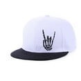 thumbnail image 1 of Baseball Caps Snapback Hats For Men Baseball Cap Adjustable Flat Bill Trucker Dad Hat Skeleton Hand Snap Backpack Skateboard Hats For Boys Teen White One Size, 1 of 2