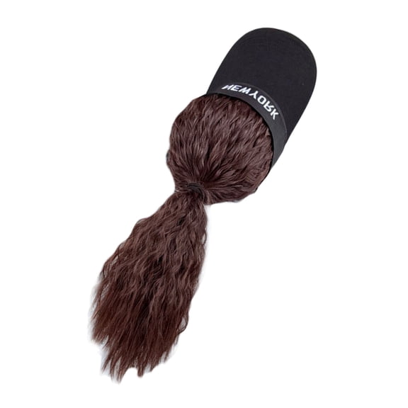 Baseball Caps Sun Hat Sports Hats Wigs Hair Extensions Ponytail for Cosplay Headpiece with Hair Extensions Curly Hair