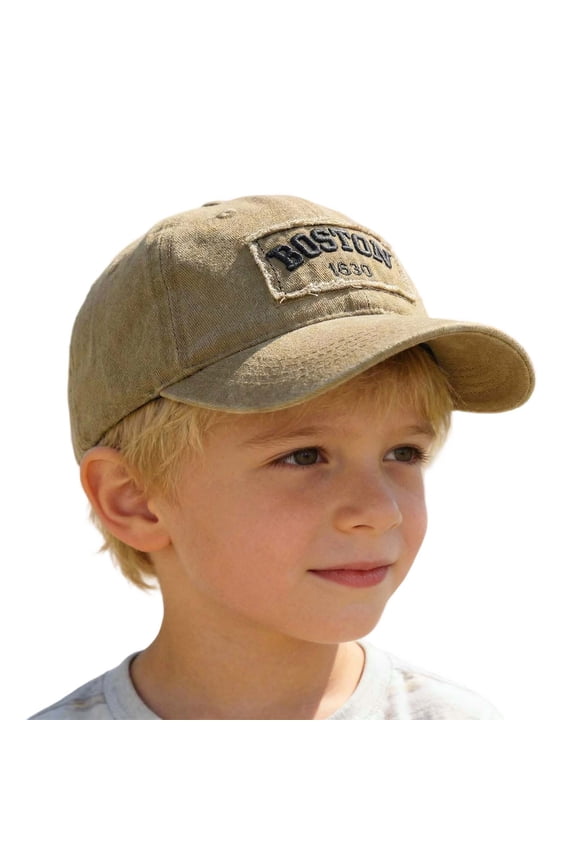 Baseball Caps for Toddlers Upf 50+ Uv Protection Workout Cap Cute Embroidery Excavator Washed Low Profile Cap Sports Hat for Kids Plus Size Khaki One Size