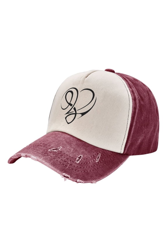 Baseball Caps V L Monograms Love Printing Dad Hat Sport Hats for Men,Women Teen Graphic,Cool,Fashion,Trendy,Casual} Adjustable for Snapbacks Dark Red One Size
