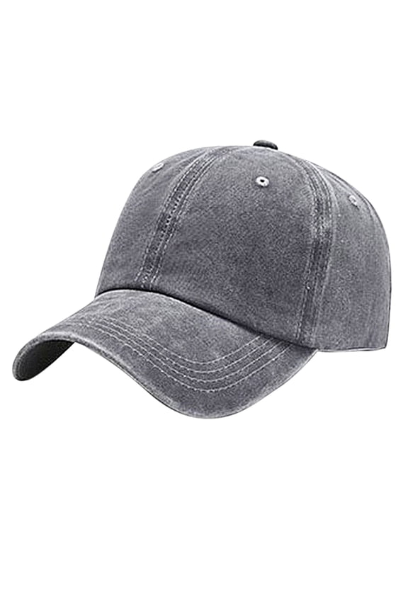 Baseball Caps Washable Cotton Sun Cap Women'S Casual Water Washed Pure Cotton Solid Color Light Board Baseball Cap Grey M