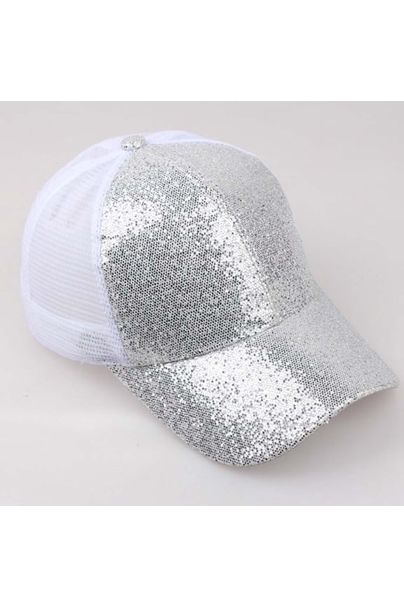 Baseball Caps Women Girl Ponytail Sequins Shiny Messy Bun Snapback Hat Sun Caps Sun Hat