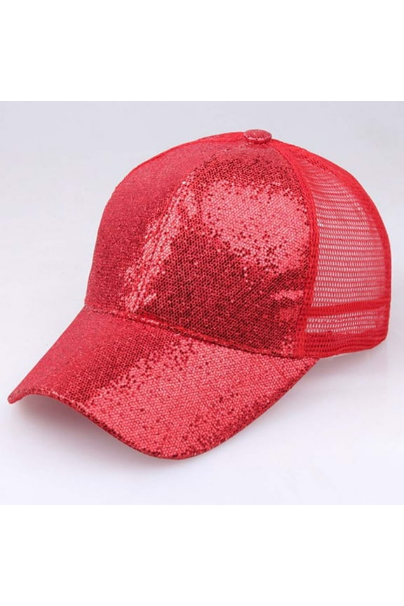 Baseball Caps Women Girl Ponytail Sequins Shiny Messy Bun Snapback Hat Sun Caps Sun Hat
