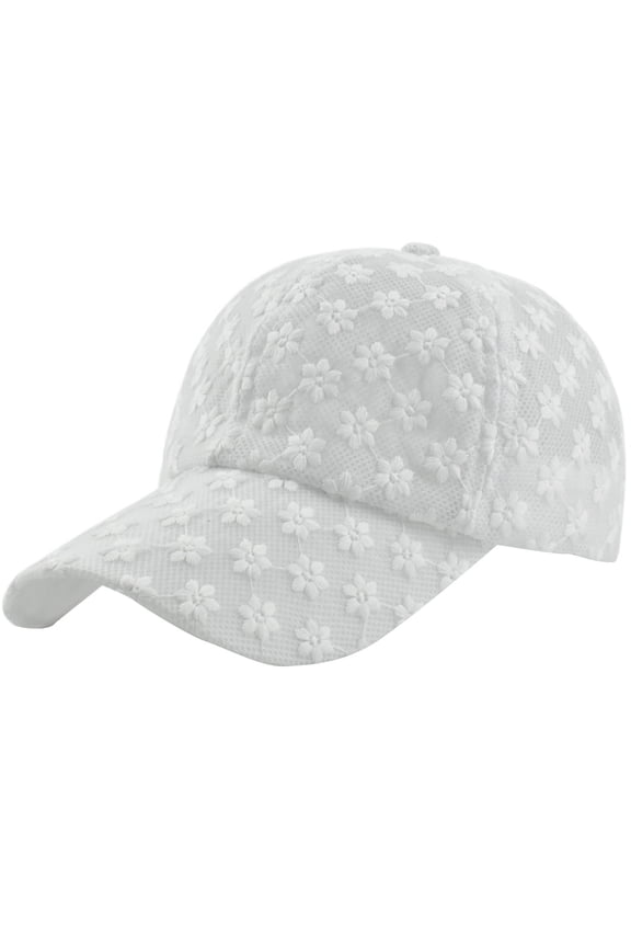 Baseball Caps Women Uni Solid Lace Mesh Outdoor Knitting Hat for Winter Warm Knit Headwear White