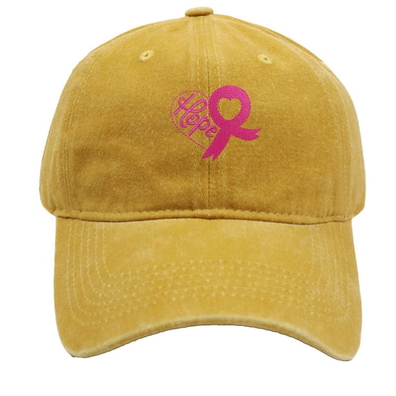 Baseball Caps for Everyday Wear with Cancer Awareness Embroidered Ribbon Hat for Uni Outdoor Sportsstyle Fashion and Inspirational Message Yellow