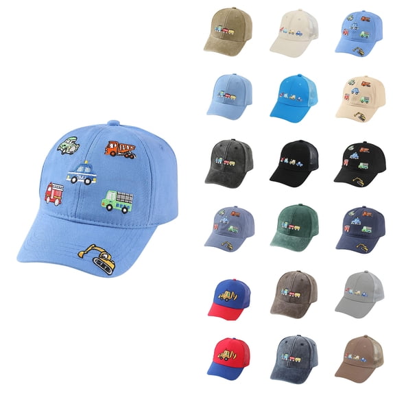 Baseball Caps for Kids Adjustable Sun Protection Outdoor Summer Hats Cartoon Embroidered Baseball Hat Size 2-8 Years