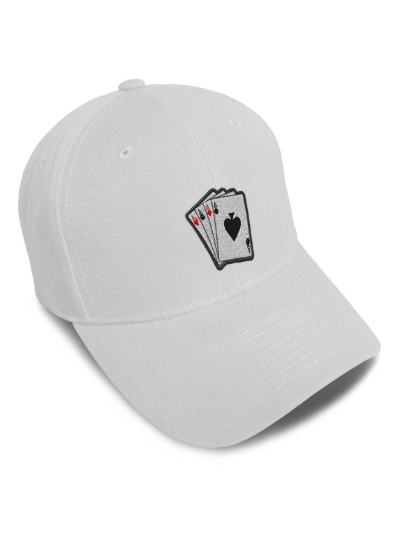 Baseball Caps for Men & Women Embroidered Aces B Embroidery Ladies & Men Baseball Hats Acrylic White Design Only