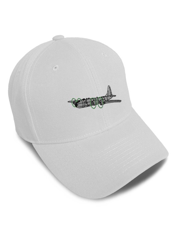 Baseball Caps for Men & Women Embroidered Airplane B-29 Aircraft Embroidery Ladies & Men Baseball Hats Acrylic White Design Only
