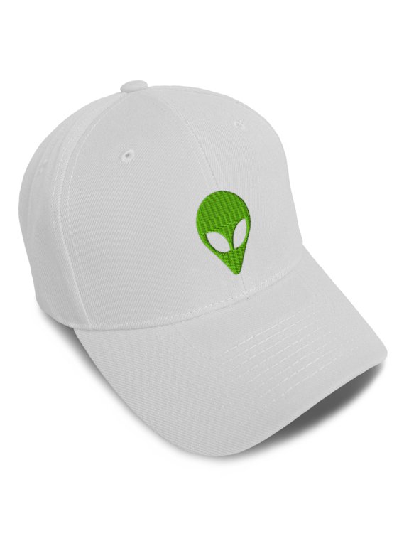 Baseball Caps for Men & Women Embroidered Alien A Embroidery Ladies & Men Baseball Hats Acrylic White Design Only