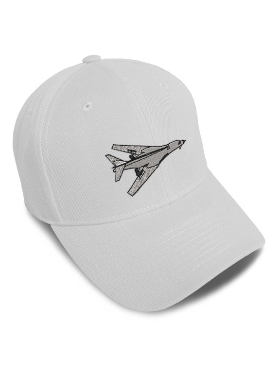 Baseball Caps for Men & Women Embroidered B-1 B Bomber Embroidery Ladies & Men Baseball Hats Acrylic White Design Only
