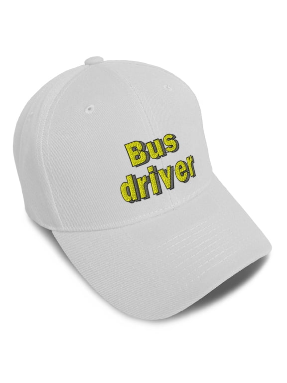Baseball Caps for Men & Women Embroidered Bus Driver Ladies & Men Baseball Hats Acrylic White Design Only
