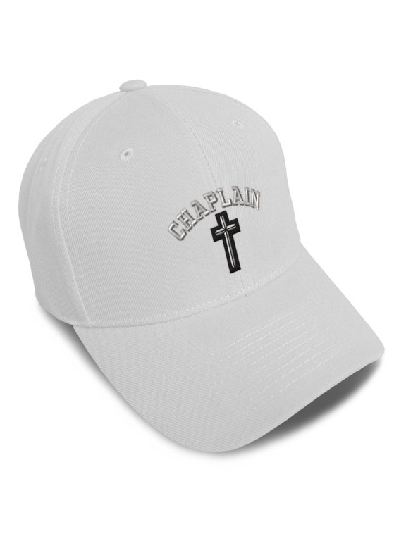 Baseball Caps for Men & Women Embroidered Cristian Chaplain Cross Christ Faith Jesus Ladies & Men Baseball Hats Acrylic White Design Only