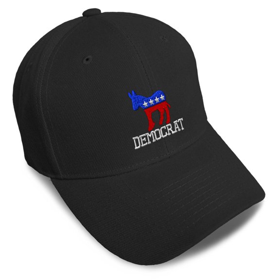 Baseball Caps for Men & Women Embroidered Democrat Embroidery Ladies & Men Baseball Hats Acrylic Black Design Only