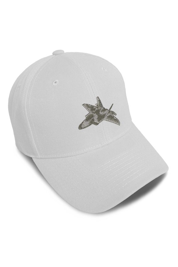 Baseball Caps for Men & Women Embroidered F-22 Raptor Embroidery Ladies & Men Baseball Hats Acrylic White Design Only