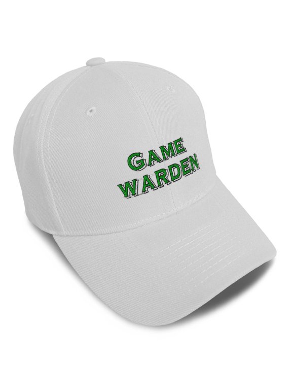 Baseball Caps for Men & Women Embroidered Game Warden Ladies & Men Baseball Hats Acrylic White Design Only