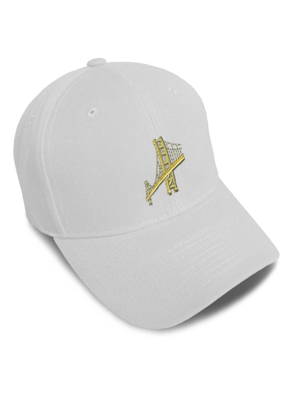 Baseball Caps for Men & Women Embroidered Golden Gate Bridge Ladies & Men Baseball Hats Acrylic White Design Only