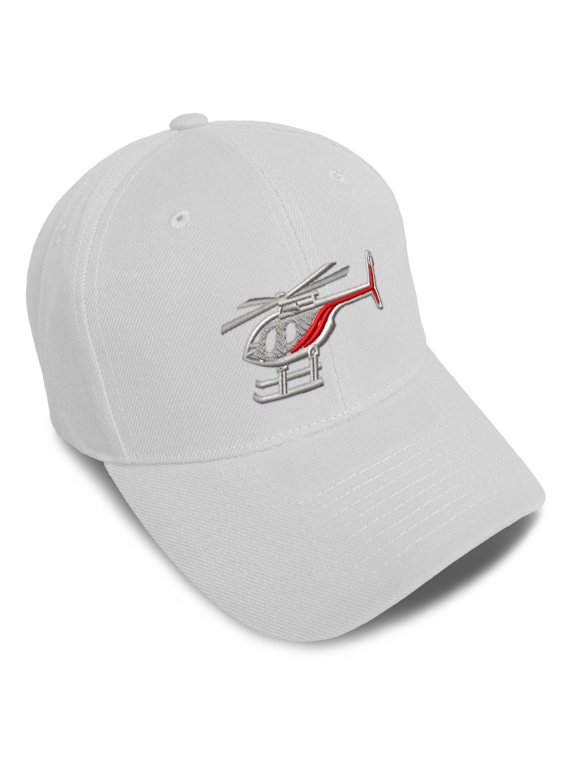 Baseball Caps for Men & Women Embroidered Helicopter B Embroidery Ladies & Men Baseball Hats Acrylic White Design Only