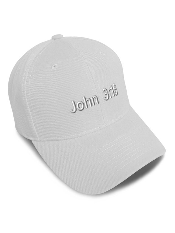 Baseball Caps for Men & Women Embroidered John 3:16 Jesus Christ Christian God Ladies & Men Baseball Hats Acrylic White Design Only