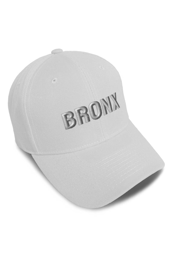 Baseball Caps for Men & Women Embroidered New York City Bronx Borough A Embroidery Ladies & Men Baseball Hats Acrylic White Design Only