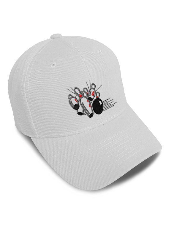 Baseball Caps for Men & Women Embroidered Sport Bowling Ball Splash B Embroidery Ladies & Men Baseball Hats Acrylic White Design Only