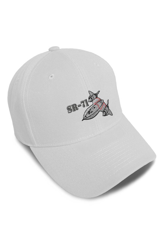 Baseball Caps for Men & Women Embroidered Sr-71 Aircraft Name Embroidery Ladies & Men Baseball Hats Acrylic White Design Only