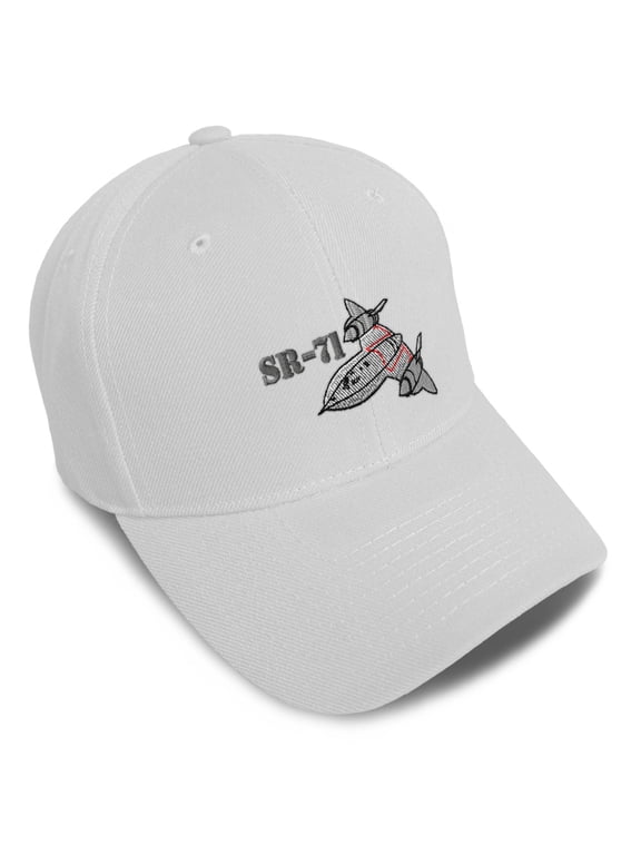 Baseball Caps for Men & Women Embroidered Sr-71 Aircraft Name Embroidery Ladies & Men Baseball Hats Acrylic White Design Only