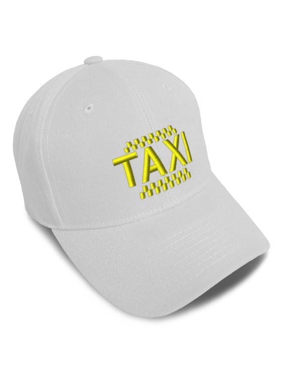 Baseball Caps for Men & Women Embroidered Taxi Embroidery Ladies & Men Baseball Hats Acrylic White Design Only