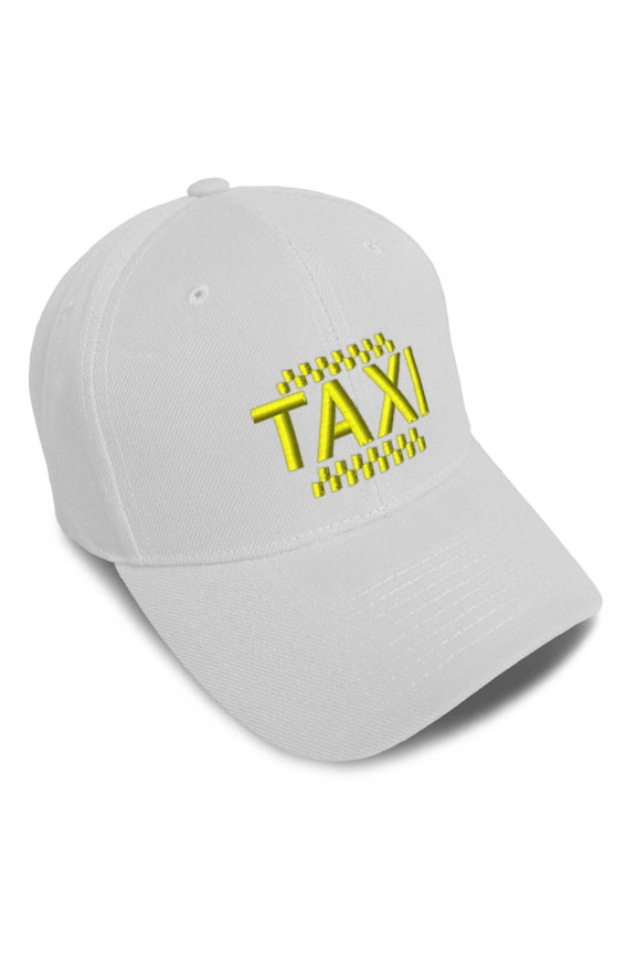 Baseball Caps for Men & Women Embroidered Taxi Embroidery Ladies & Men Baseball Hats Acrylic White Design Only
