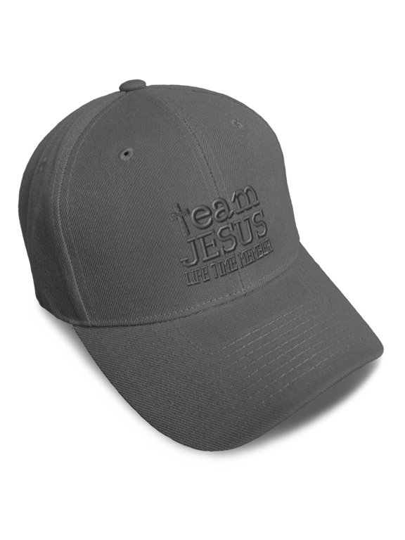 Baseball Caps for Men & Women Embroidered Team Jesus Life Time Member Christian God Ladies & Men Baseball Hats Acrylic Dark Grey Design Only