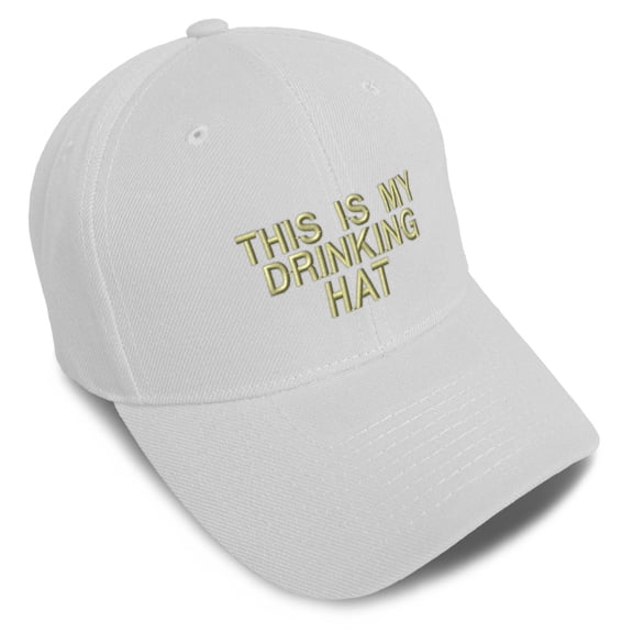 Baseball Caps for Men & Women Embroidered This Is My Drinking Hat Embroidery Ladies & Men Baseball Hats Acrylic White Design Only