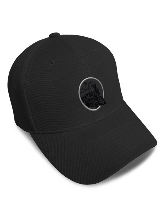 Baseball Caps for Men & Women Embroidered Train Embroidery Ladies & Men Baseball Hats Acrylic Black Design Only