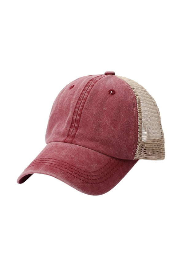 Baseball Caps for Outdoor Activities Uni Embroidered Mesh Craft Baseball Cap Core Shield Cap Red